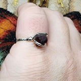 California Garnet Crystal Ring in Sterling Silver Sz 7.5