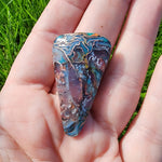 Custom 54ct Purple Gem Silica with Native Copper Pendant in Rose Gold Fill