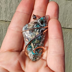 81ct Gem Silica with Native Copper Pendant in Rose Gold Fill