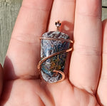 31ct Gem Silica with Native Copper Pendant in Rose Gold Fill