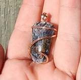 31ct Gem Silica with Native Copper Pendant in Rose Gold Fill