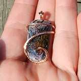 31ct Gem Silica with Native Copper Pendant in Rose Gold Fill