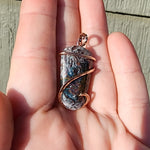 31ct Gem Silica with Native Copper Pendant in Rose Gold Fill