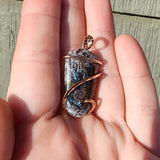 31ct Gem Silica with Native Copper Pendant in Rose Gold Fill