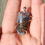 31ct Gem Silica with Native Copper Pendant in Rose Gold Fill
