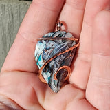 49ct Gem Silica with Native Copper Pendant in Rose Gold Fill