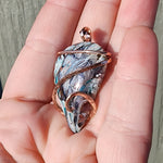 49ct Gem Silica with Native Copper Pendant in Rose Gold Fill
