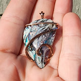 49ct Gem Silica with Native Copper Pendant in Rose Gold Fill