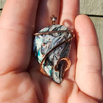 49ct Gem Silica with Native Copper Pendant in Rose Gold Fill