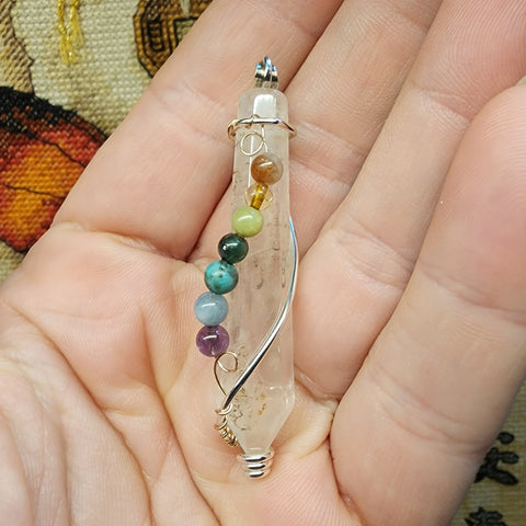 Quartz Crystal Pendant Necklace Tourmaline Citrine Peridot Emerald Turquoise Aquamarine Amethyst
