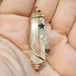 Quartz Crystal Pendant Rose Quartz Hematite Chrysoprase Aquamarine Stars