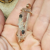 Quartz Crystal Pendant Rose Quartz Hematite Chrysoprase Aquamarine Stars