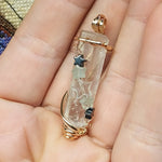 Quartz Crystal Pendant Rose Quartz Hematite Chrysoprase Aquamarine Stars