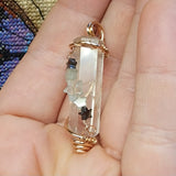 Quartz Crystal Pendant Rose Quartz Hematite Chrysoprase Aquamarine Stars