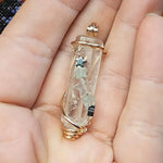 Quartz Crystal Pendant Rose Quartz Hematite Chrysoprase Aquamarine Stars