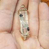 Quartz Crystal Pendant Rose Quartz Hematite Chrysoprase Aquamarine Stars