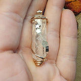 Quartz Crystal Pendant Rose Quartz Hematite Chrysoprase Aquamarine Stars