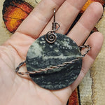 Rare Orbed Jasper Saturn Planet Pendant Necklace