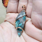 43ct Gem Silica with Native Copper Pendant in Rose Gold Fill