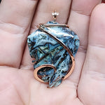 48ct Gem Silica with Native Copper Pendant in Rose Gold Fill