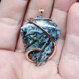 48ct Gem Silica with Native Copper Pendant in Rose Gold Fill