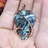 48ct Gem Silica with Native Copper Pendant in Rose Gold Fill