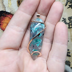 53ct Gem Silica with Native Copper Pendant in Rose Gold Fill