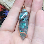53ct Gem Silica with Native Copper Pendant in Rose Gold Fill