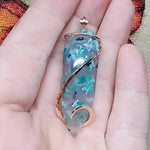 53ct Gem Silica with Native Copper Pendant in Rose Gold Fill