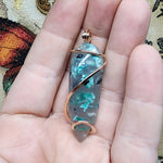 53ct Gem Silica with Native Copper Pendant in Rose Gold Fill