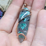 53ct Gem Silica with Native Copper Pendant in Rose Gold Fill