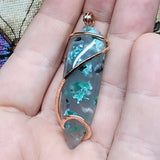 53ct Gem Silica with Native Copper Pendant in Rose Gold Fill