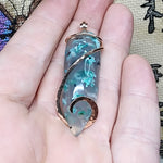 53ct Gem Silica with Native Copper Pendant in Rose Gold Fill