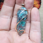 53ct Gem Silica with Native Copper Pendant in Rose Gold Fill