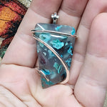 105ct Gem Silica with Native Copper Pendant in Sterling Silver