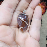 Lavender Agua Nueva Agate Pendant in Sterling Silver