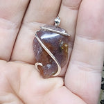 Lavender Agua Nueva Agate Pendant in Sterling Silver