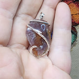 Lavender Agua Nueva Agate Pendant in Sterling Silver