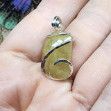 Yellow Checkerboard Sapphire Pendant Necklace in Sterling Silver