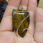 Golden Moss Agate Pendant in Sterling Silver