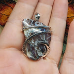 56ct Gem Silica with Native Copper Pendant in Sterling Silver
