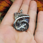 56ct Gem Silica with Native Copper Pendant in Sterling Silver