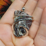 56ct Gem Silica with Native Copper Pendant in Sterling Silver