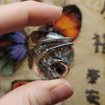 56ct Gem Silica with Native Copper Pendant in Sterling Silver