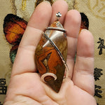 Large Montana Dryhead Banded Agate Pendant in Sterling Silver