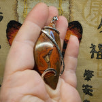 Large Montana Dryhead Banded Agate Pendant in Sterling Silver