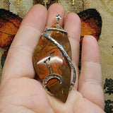 Large Montana Dryhead Banded Agate Pendant in Sterling Silver