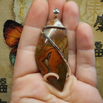 Large Montana Dryhead Banded Agate Pendant in Sterling Silver