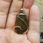 Oregon Priday Moss Agate Pendant Necklace in 14kt Rose Gold Fill