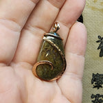 Oregon Priday Moss Agate Pendant Necklace in 14kt Rose Gold Fill